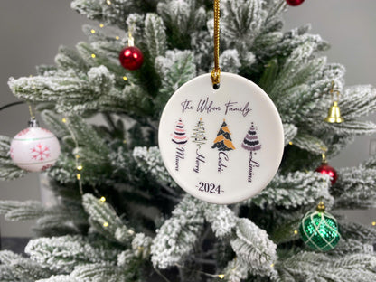 Personalized Family Christmas Ornament 2026 • Custom Ceramic Bauble • Holiday Keepsake Gift for Parents, Kids, Newlyweds, Home Decor - product image 5