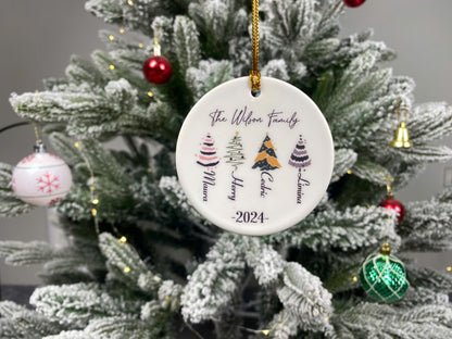 Personalized Family Christmas Ornament 2026 • Custom Ceramic Bauble • Holiday Keepsake Gift for Parents, Kids, Newlyweds, Home Decor - main product image