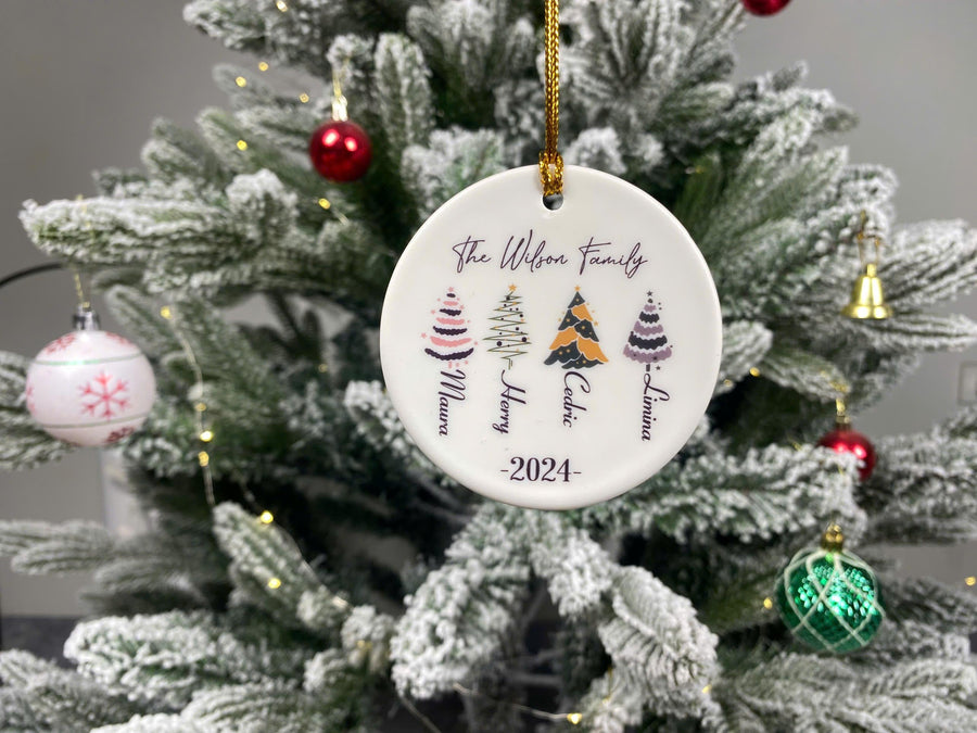 Personalized Family Christmas Ornament 2026 • Custom Ceramic Bauble • Holiday Keepsake Gift for Parents, Kids, Newlyweds, Home Decor - main product image