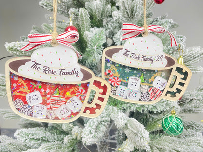 Personalized Family Ornament 2026, Custom Family Name, Christmas Ornament Marshmallow, Shake Cup Ornament - product image 7