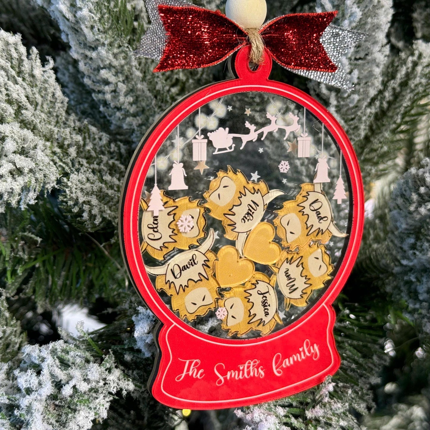 Personalized Highland Cow Family Christmas Ornament 2026 – Custom 4D Snowflake Tree Decoration – Rustic Farmhouse Holiday Keepsake Gift - product image 7