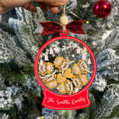Personalized Highland Cow Family Christmas Ornament 2026 – Custom 4D Snowflake Tree Decoration – Rustic Farmhouse Holiday Keepsake Gift - product image 2
