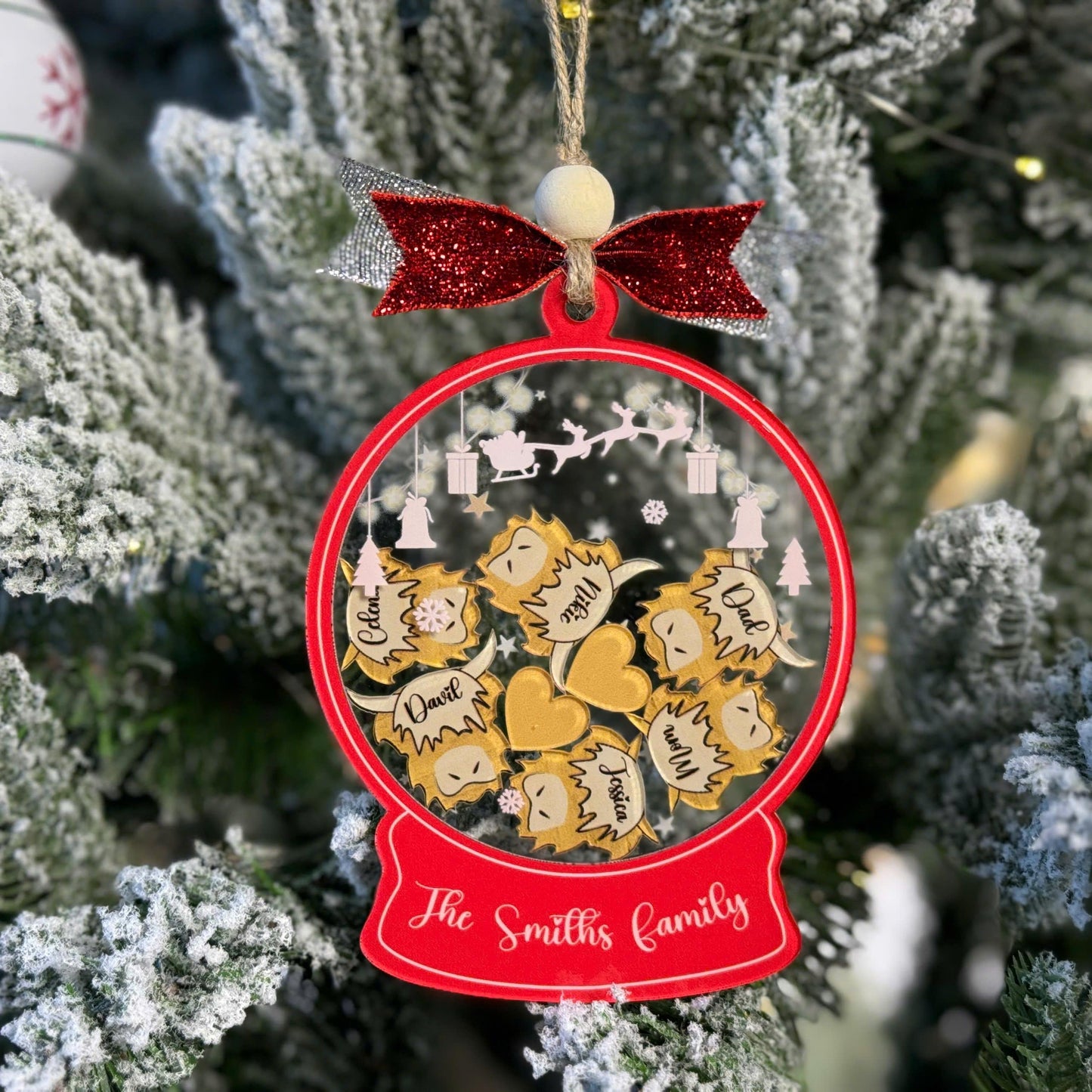 Personalized Highland Cow Family Christmas Ornament 2026 – Custom 4D Snowflake Tree Decoration – Rustic Farmhouse Holiday Keepsake Gift - product image 8
