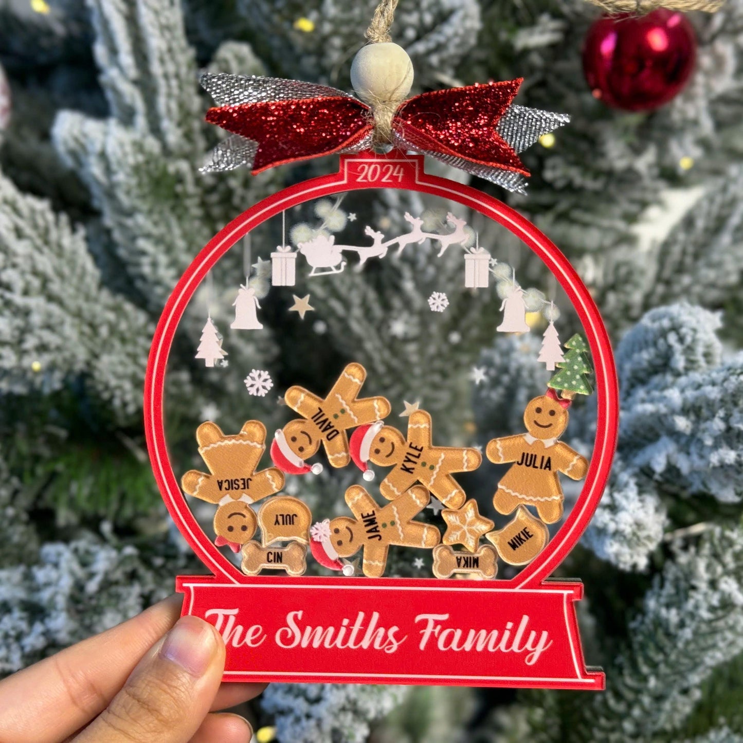 Personalized Gingerbread Family Christmas Ornament, Custom 4D Cookie Holiday Keepsake, Cute Family Tree Decoration, Personalized Xmas Gift - product image 7