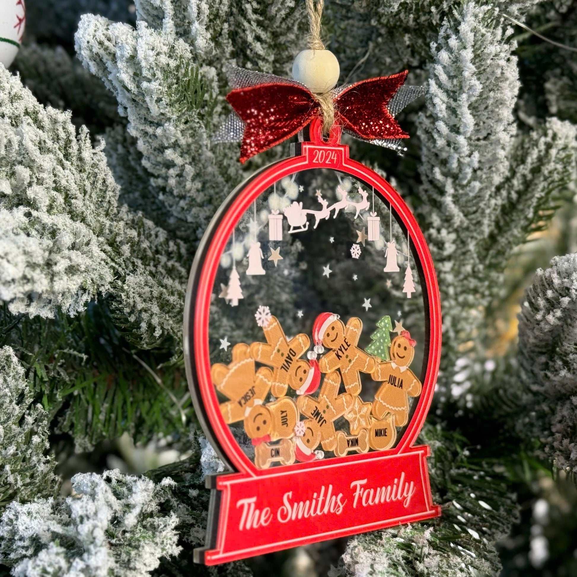 Personalized Gingerbread Family Christmas Ornament, Custom 4D Cookie Holiday Keepsake, Cute Family Tree Decoration, Personalized Xmas Gift - product image 4