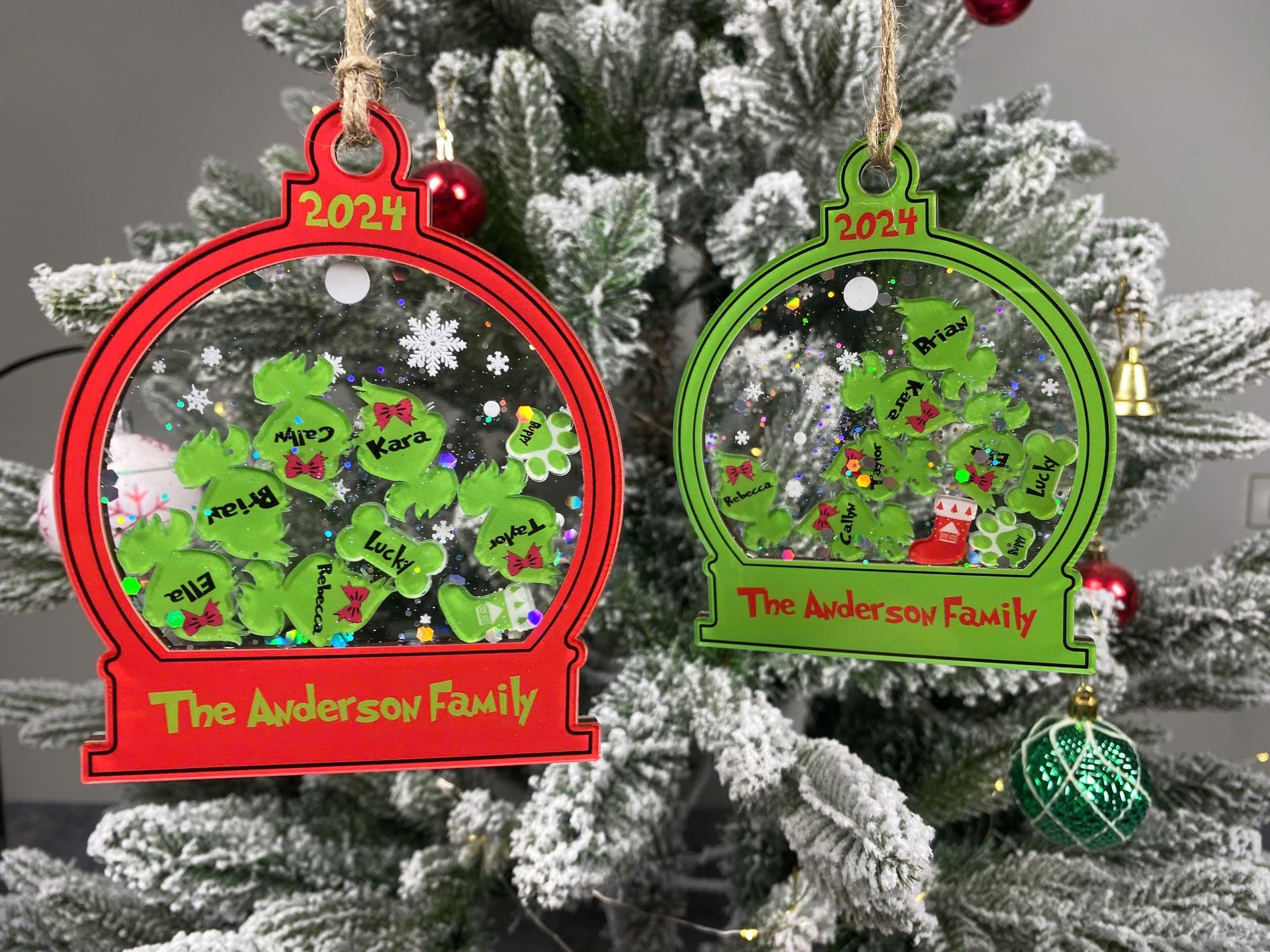 Personalized Grinch Family Shaker Ornament 2026, Custom Name 3D Shake Christmas Ornament, Grinchmas Gift, Holiday Tree Decoration - product image 8