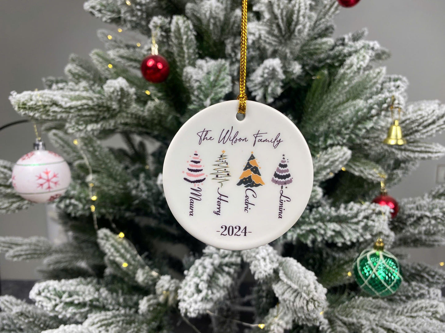Personalized Family Christmas Ornament 2026 • Custom Ceramic Bauble • Holiday Keepsake Gift for Parents, Kids, Newlyweds, Home Decor - product image 3
