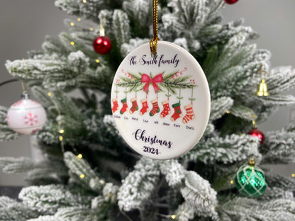 Personalized Family Christmas Stocking Ornament – Custom Name & Year, Holiday Keepsake, Family Gift, Xmas Decoration - product image 2