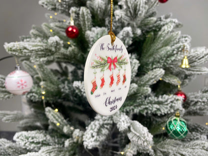 Personalized Family Christmas Stocking Ornament – Custom Name & Year, Holiday Keepsake, Family Gift, Xmas Decoration - product image 3