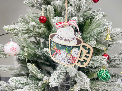 Personalized Family Ornament 2026, Custom Family Name, Christmas Ornament Marshmallow, Shake Cup Ornament - product image 8