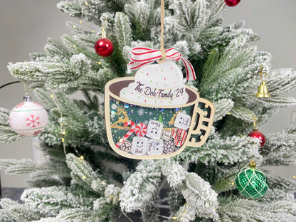 Personalized Family Ornament 2026, Custom Family Name, Christmas Ornament Marshmallow, Shake Cup Ornament - product image 9