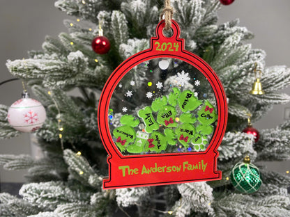 Personalized Grinch Family Shaker Ornament 2026, Custom Name 3D Shake Christmas Ornament, Grinchmas Gift, Holiday Tree Decoration - product image 7