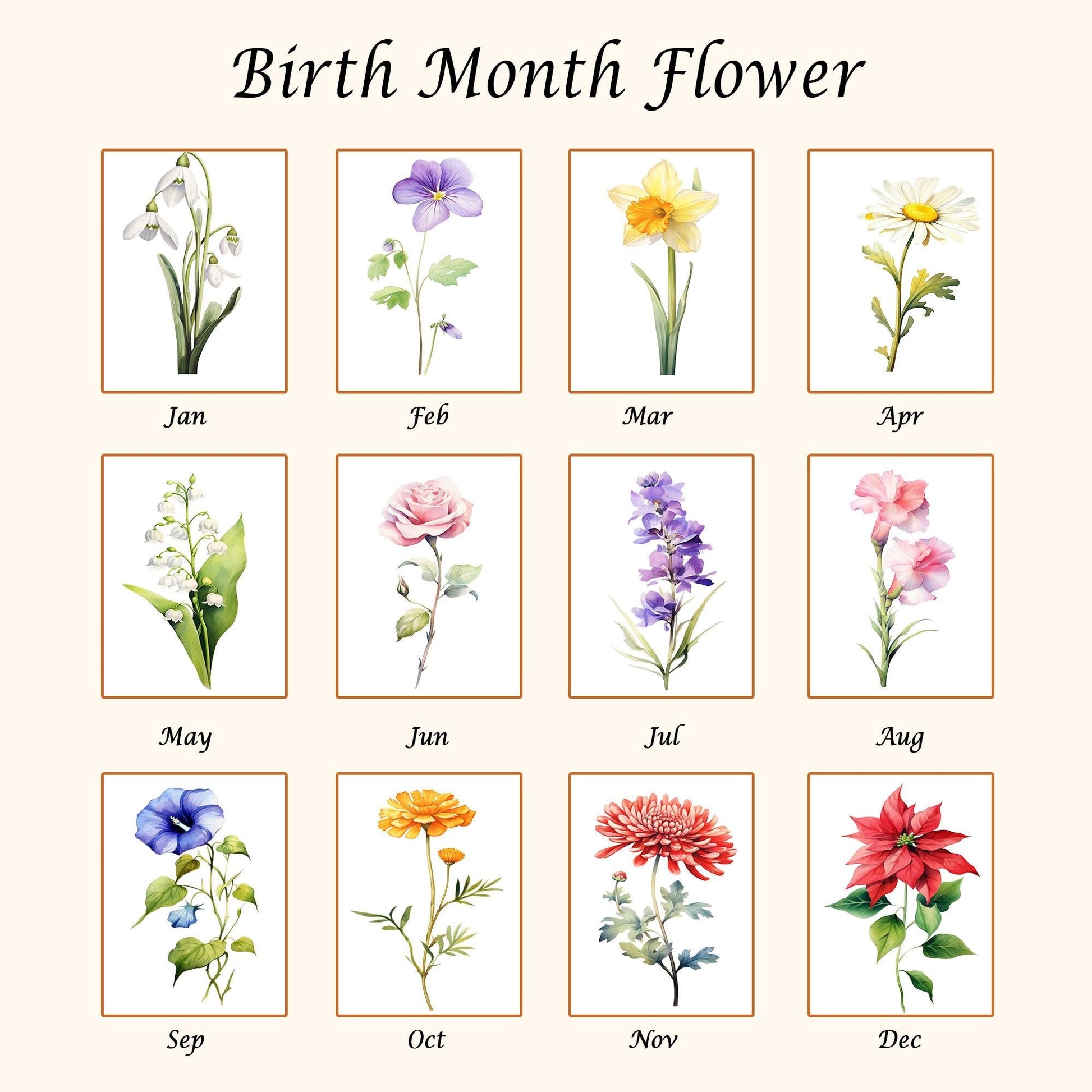 Custom Family Birth Flowers Glass Suncatcher, Custom Mom's Garden Gift, Flower Glass Art, Birth Flower Gift, Mother's Day Gift, Home Decor - product image 4