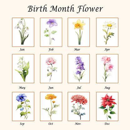 Custom Family Birth Flowers Glass Suncatcher, Custom Mom's Garden Gift, Flower Glass Art, Birth Flower Gift, Mother's Day Gift, Home Decor - product image 4