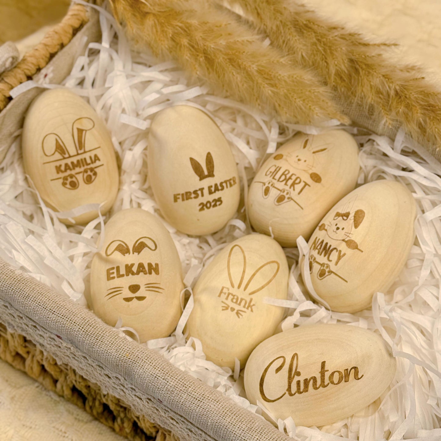 Personalized Easter Egg Shaker –Engraved Wooden Musical Instrument,Custom Kids Gift,Easter Basket Toy, Holiday Keepsake, Fun Spring Activity - product image 5