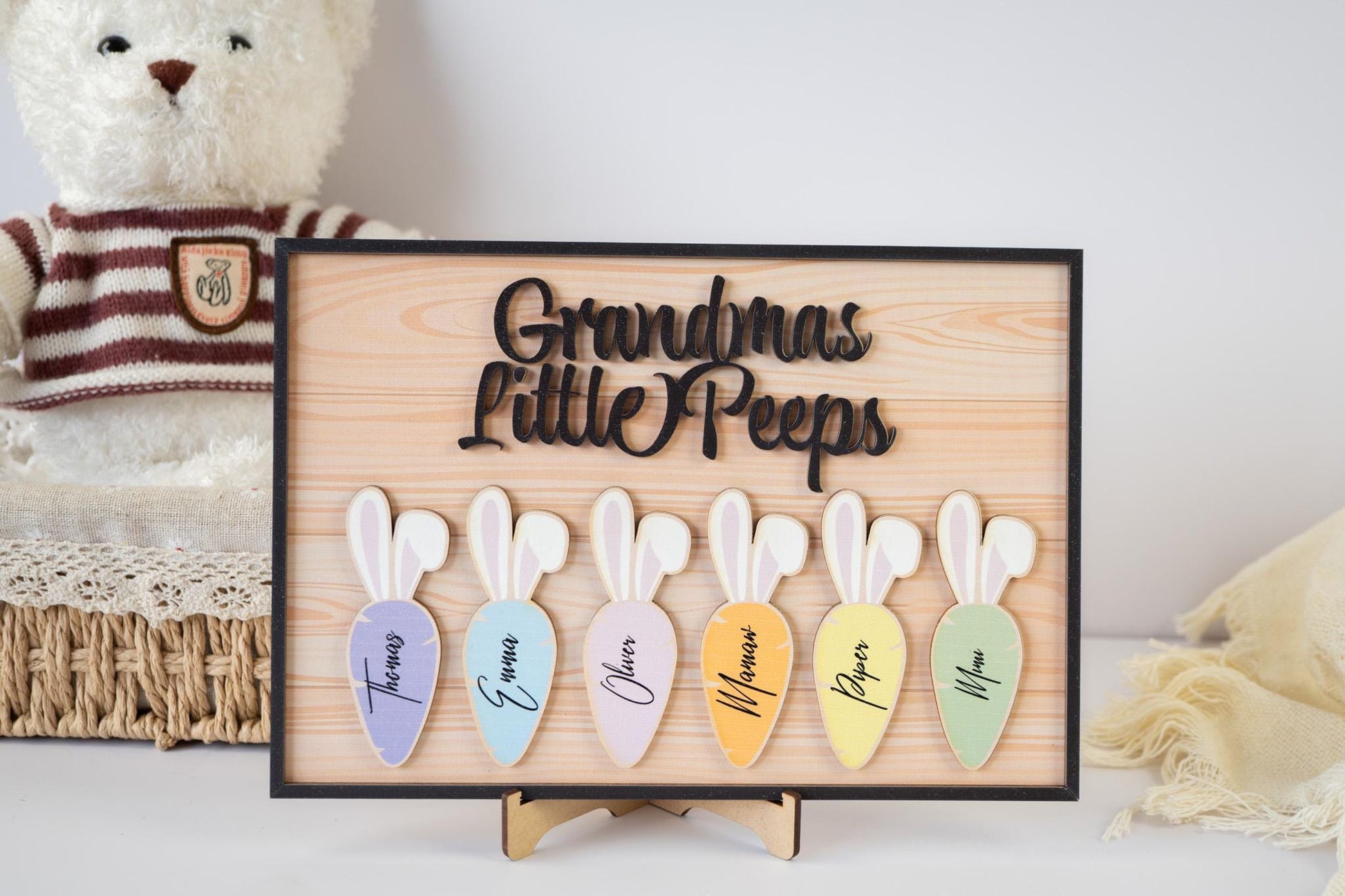 Grandma's Little Bunnies Sign – Personalized Easter Decor, Custom Holiday Decoration, Spring Home Sign, Family Easter Gift - product image 4