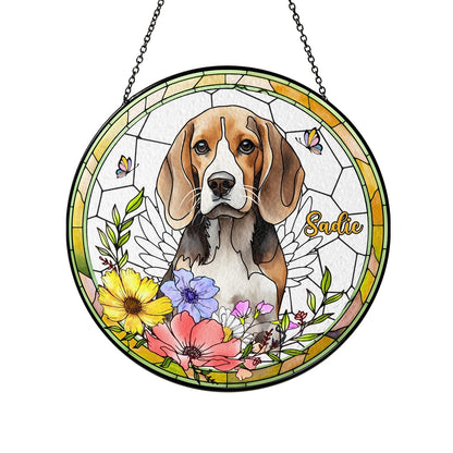 Personalized Dog Portrait Stained Glass Suncatcher, Custom Pet Memorial Stained Glass Photo Suncatcher, Dog Loss Keepsake, Pet Loss Gift - product image 7