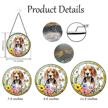 Personalized Dog Portrait Stained Glass Suncatcher, Custom Pet Memorial Stained Glass Photo Suncatcher, Dog Loss Keepsake, Pet Loss Gift - product image 5