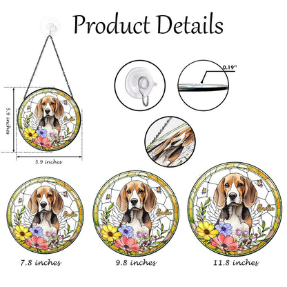 Custom Dog Portrait From Photo Suncatcher, Colorful Stained Glass Pet Art, Personalized Dog Lover Gift, Window Decal - product image 3