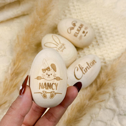 Personalized Easter Egg Shaker –Engraved Wooden Musical Instrument,Custom Kids Gift,Easter Basket Toy, Holiday Keepsake, Fun Spring Activity - main product image
