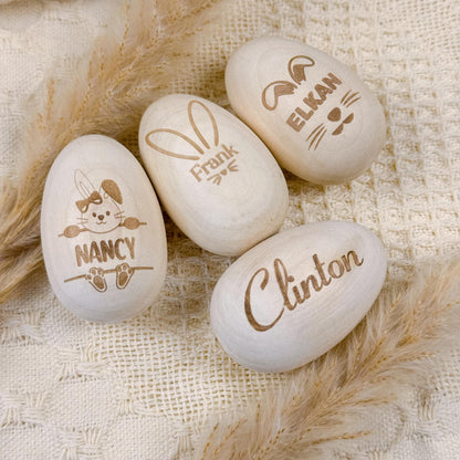 Personalized Easter Egg Shaker –Engraved Wooden Musical Instrument,Custom Kids Gift,Easter Basket Toy, Holiday Keepsake, Fun Spring Activity - product image 3