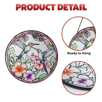 Hummingbird Suncatcher Glass Window Decor Floral Stained Glass Bird Sun Catcher Nature Home Decoration Unique Handmade Gift for Mom - product image 10