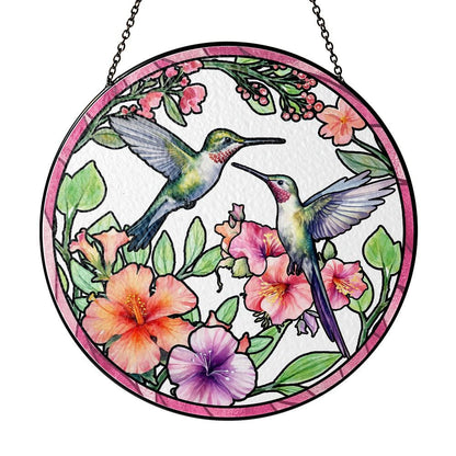 Hummingbird Suncatcher Glass Window Decor Floral Stained Glass Bird Sun Catcher Nature Home Decoration Unique Handmade Gift for Mom - product image 9