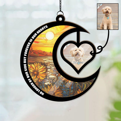 Personalized Dog Memorial Suncatcher • Custom Photo Pet Ornament • Pet Loss Gift for Dog Lovers • Handmade Window Hanging Home Decor - main product image