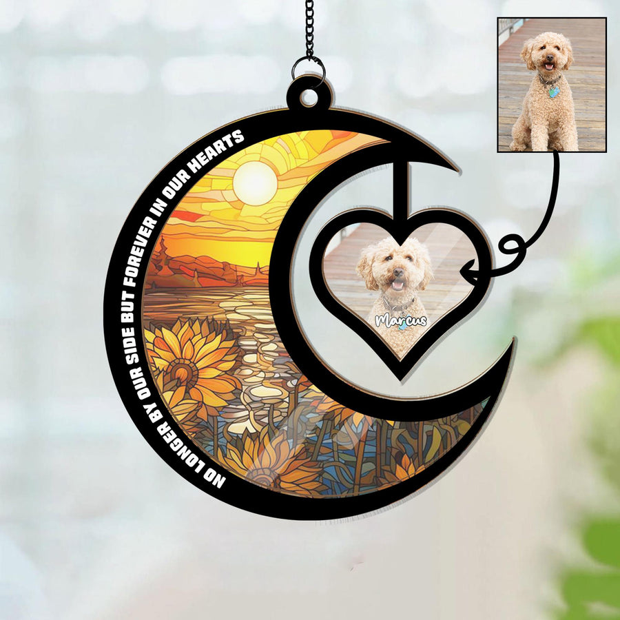 Personalized Dog Memorial Suncatcher • Custom Photo Pet Ornament • Pet Loss Gift for Dog Lovers • Handmade Window Hanging Home Decor - main product image