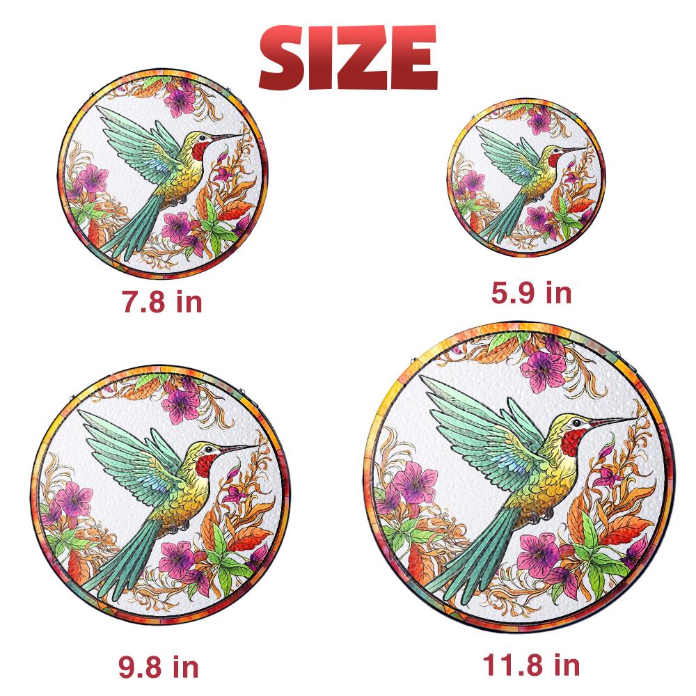 Hummingbird Stained Glass Suncatcher, Floral Window Hanging Art, Colorful Bird Ornament, Garden Lover Gift, Nature Decor, Sun Catcher - product image 9