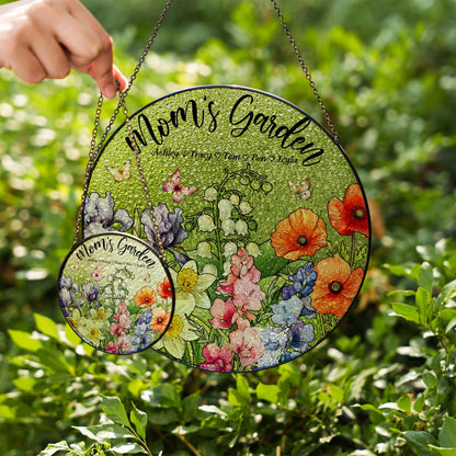 Mom’s Garden Glass Suncatcher – Custom Flower Ornament Gift, Personalized Floral Panel, Mother Grandma Birthday Decor, Spring Window Art - product image 7