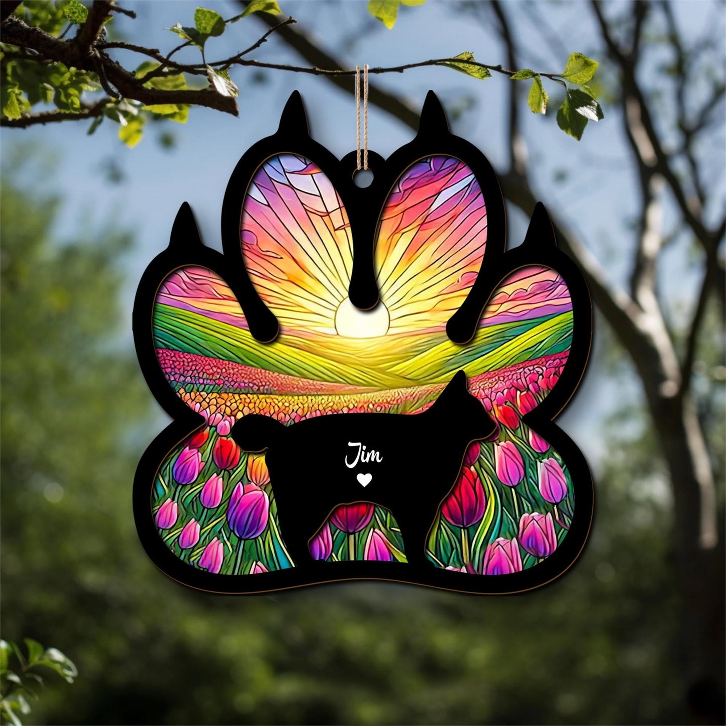 Personalized Cat Memorial Suncatcher – Custom Pet Loss Sympathy Gift, Remembrance Keepsake for Cat Lovers - product image 2