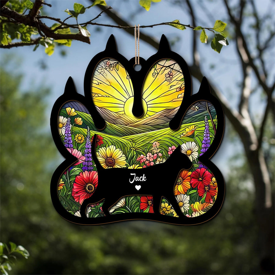 Personalized Cat Memorial Suncatcher – Custom Pet Loss Sympathy Gift, Remembrance Keepsake for Cat Lovers - main product image