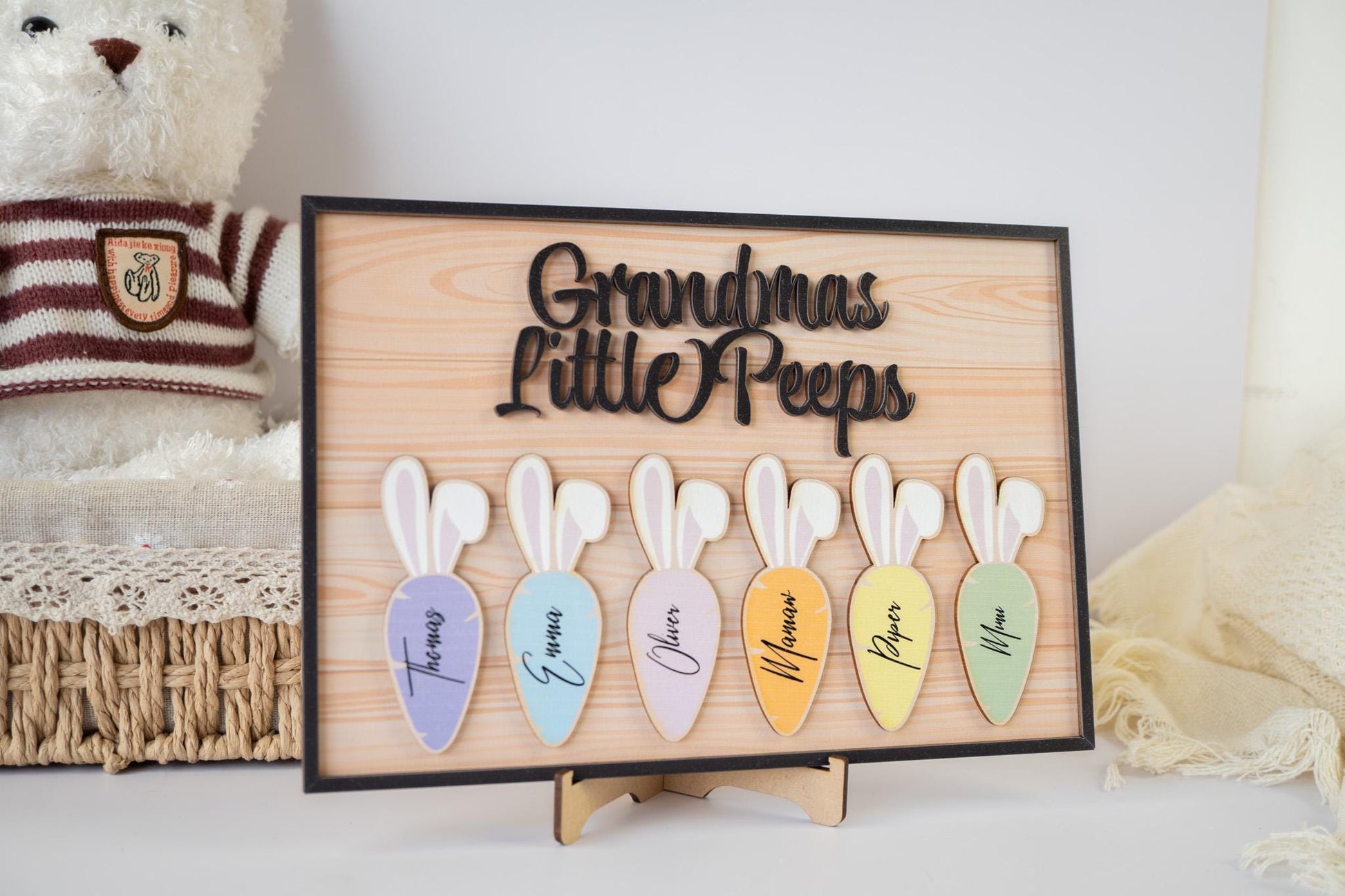 Grandma's Little Bunnies Sign – Personalized Easter Decor, Custom Holiday Decoration, Spring Home Sign, Family Easter Gift - product image 5