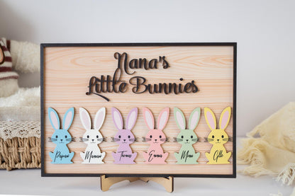 Grandma's Little Bunnies Sign – Personalized Easter Decor, Custom Holiday Decoration, Spring Home Sign, Family Easter Gift - main product image