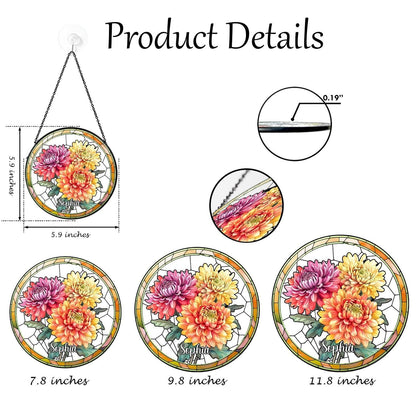 Family Birth Flower Bouquet Birth Month Flowers Personalized Stained Glass Window Hangings Personalized Birth Flower Gift Mothers Day Gift - product image 5