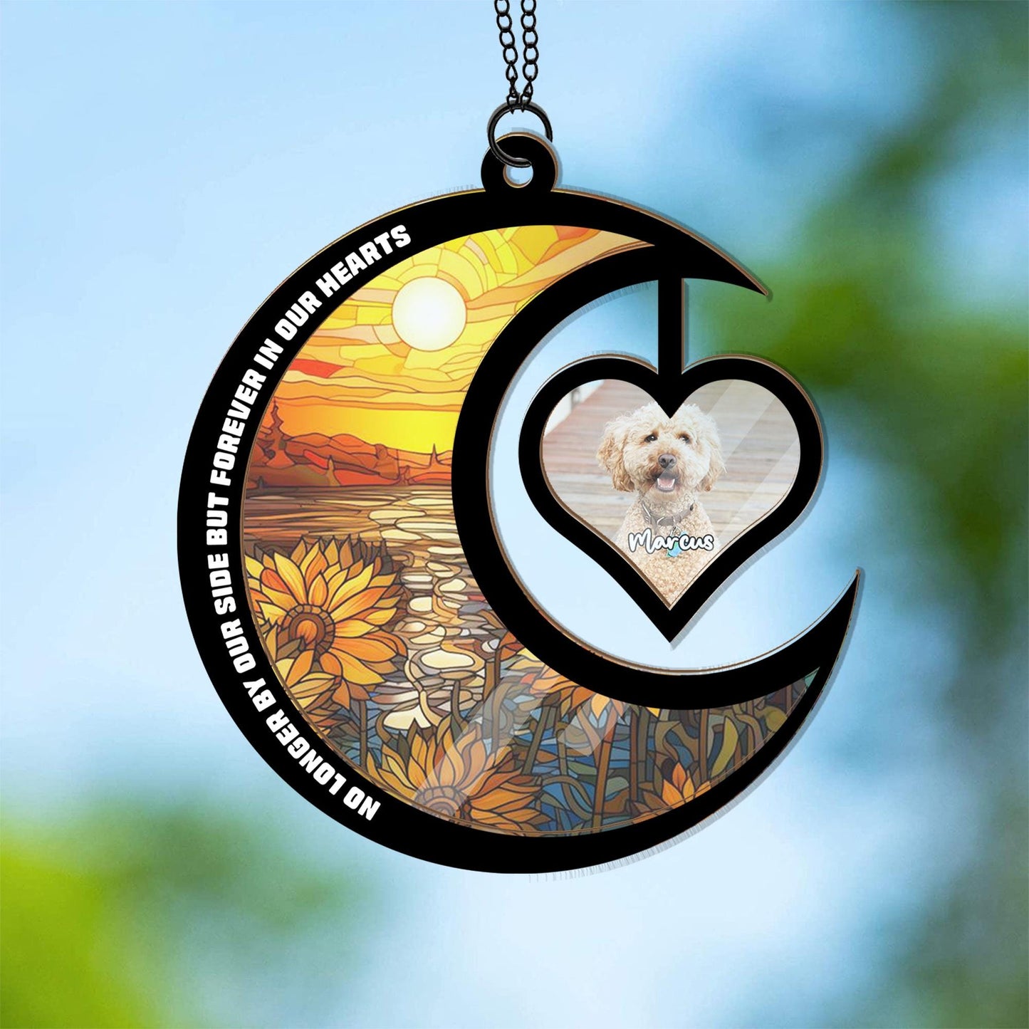Personalized Dog Memorial Suncatcher • Custom Photo Pet Ornament • Pet Loss Gift for Dog Lovers • Handmade Window Hanging Home Decor - product image 3