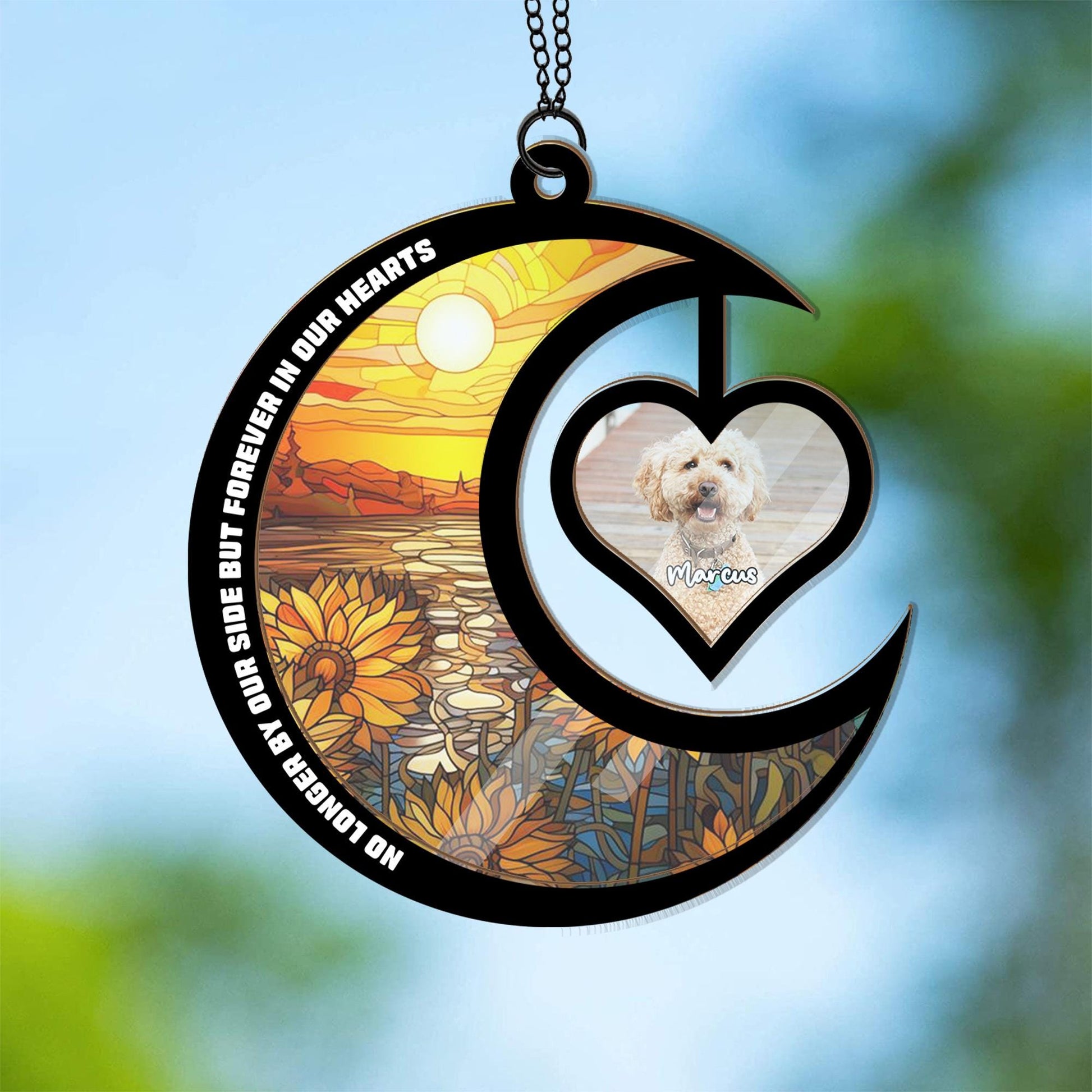 Personalized Dog Memorial Suncatcher • Custom Photo Pet Ornament • Pet Loss Gift for Dog Lovers • Handmade Window Hanging Home Decor - product image 3