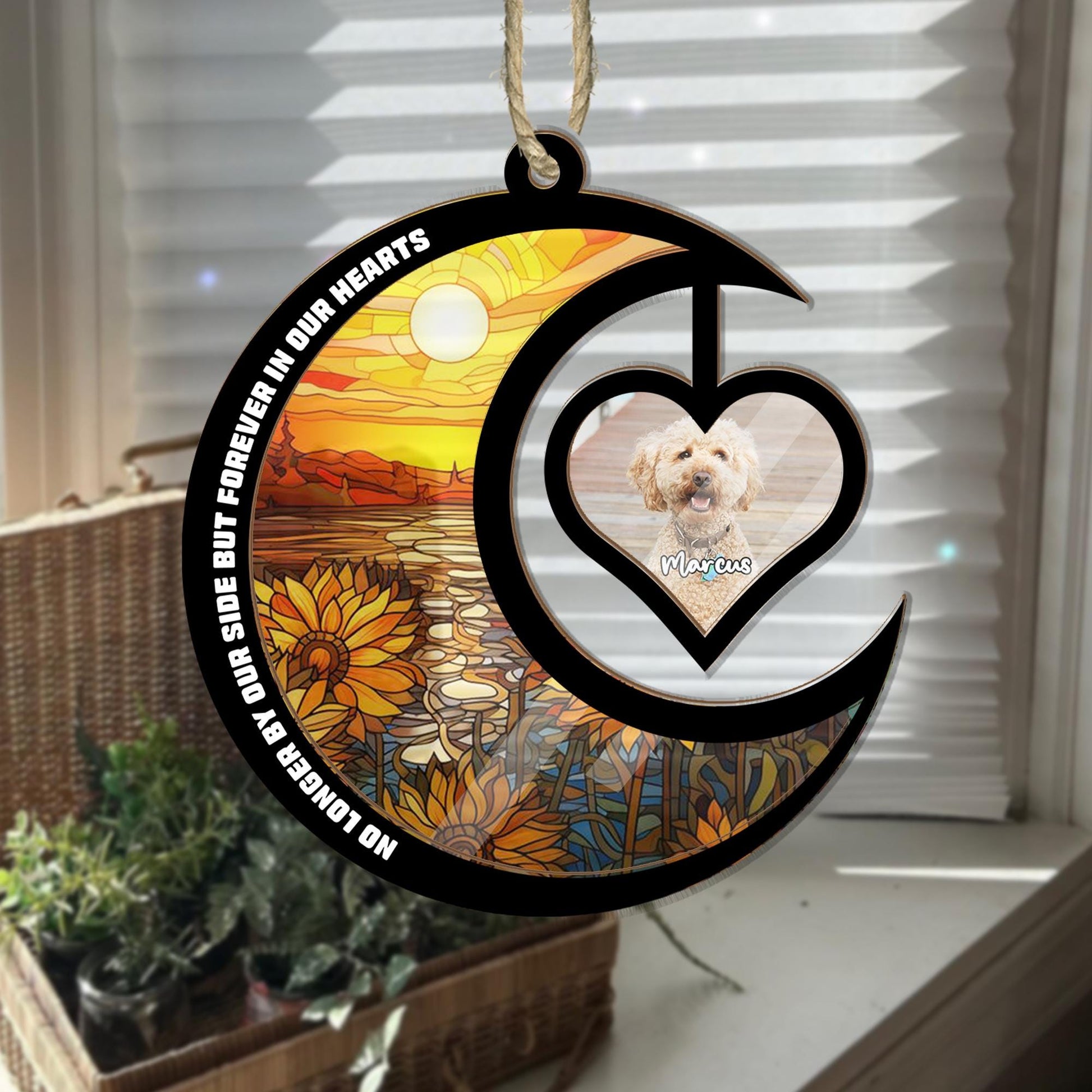 Personalized Dog Memorial Suncatcher • Custom Photo Pet Ornament • Pet Loss Gift for Dog Lovers • Handmade Window Hanging Home Decor - product image 7