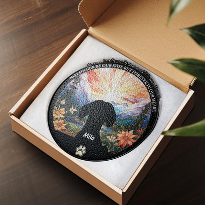 Custom Pet Memorial Suncatcher Glass, Personalized Dog Loss Gift, Rainbow Bridge Remembrance, Pet Sympathy Window Hanging Decor - product image 4