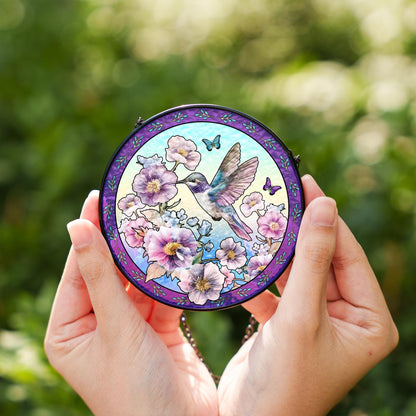 Hummingbird Suncatcher Glass Floral Window Decoration Stained Glass Bird Sun Catcher Ornament Gift Home Decor Butterfly Garden Art - product image 3
