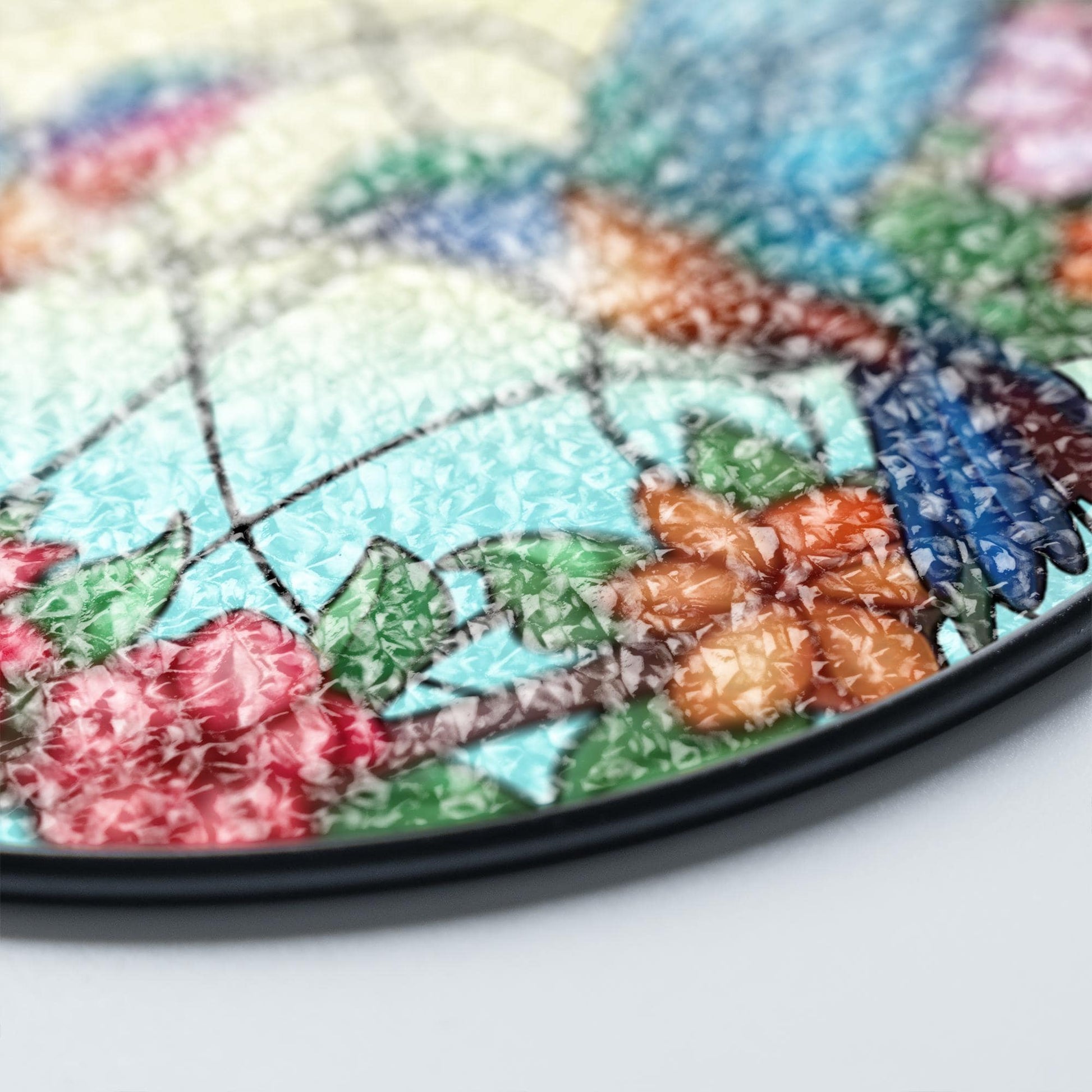 Hummingbird Stained Glass Suncatcher Floral Window Hanging | Colorful Bird Sun Catcher Gift for Mom, Nature Lover, Memorial Decor - product image 5
