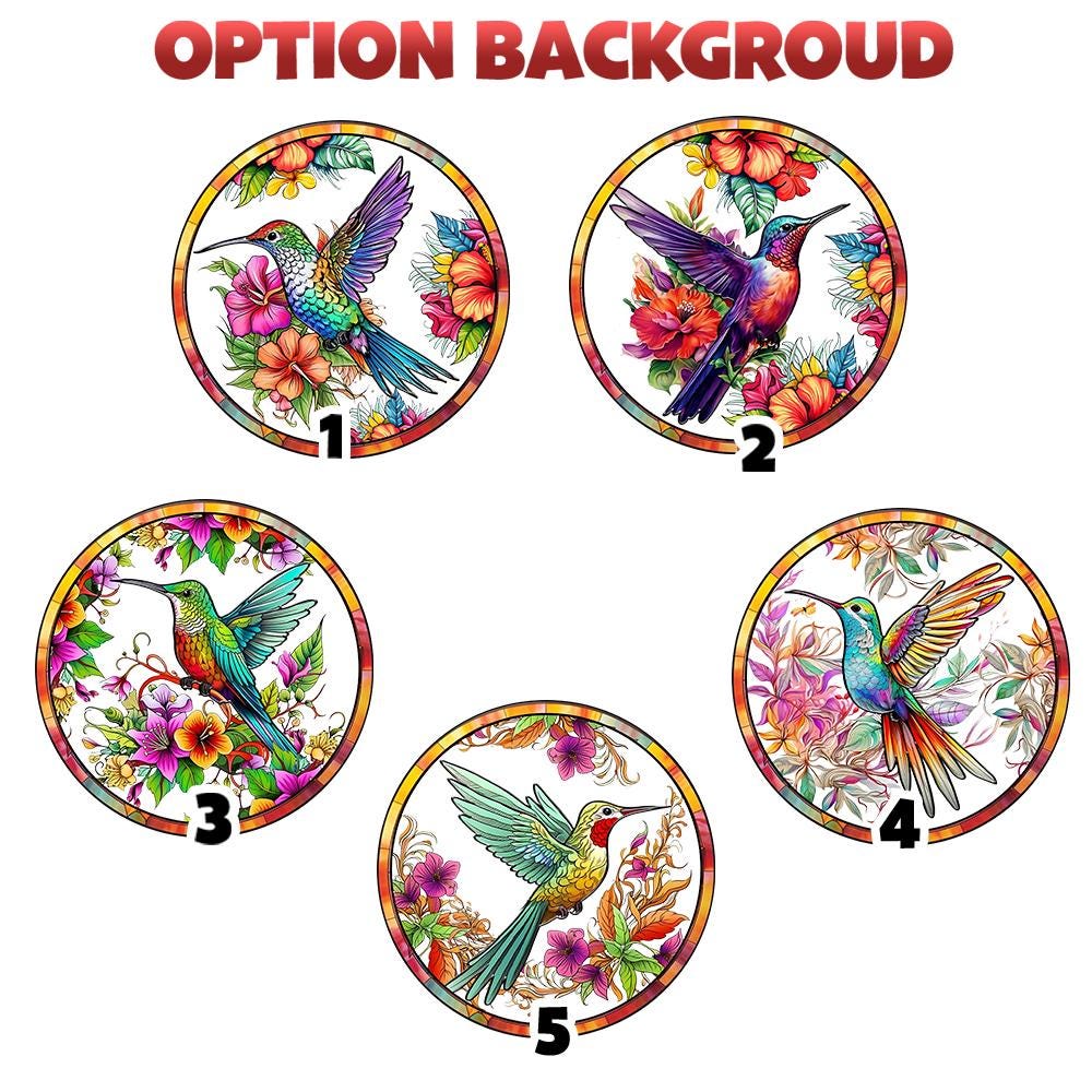 Hummingbird Stained Glass Suncatcher, Floral Window Hanging Art, Colorful Bird Ornament, Garden Lover Gift, Nature Decor, Sun Catcher - product image 4