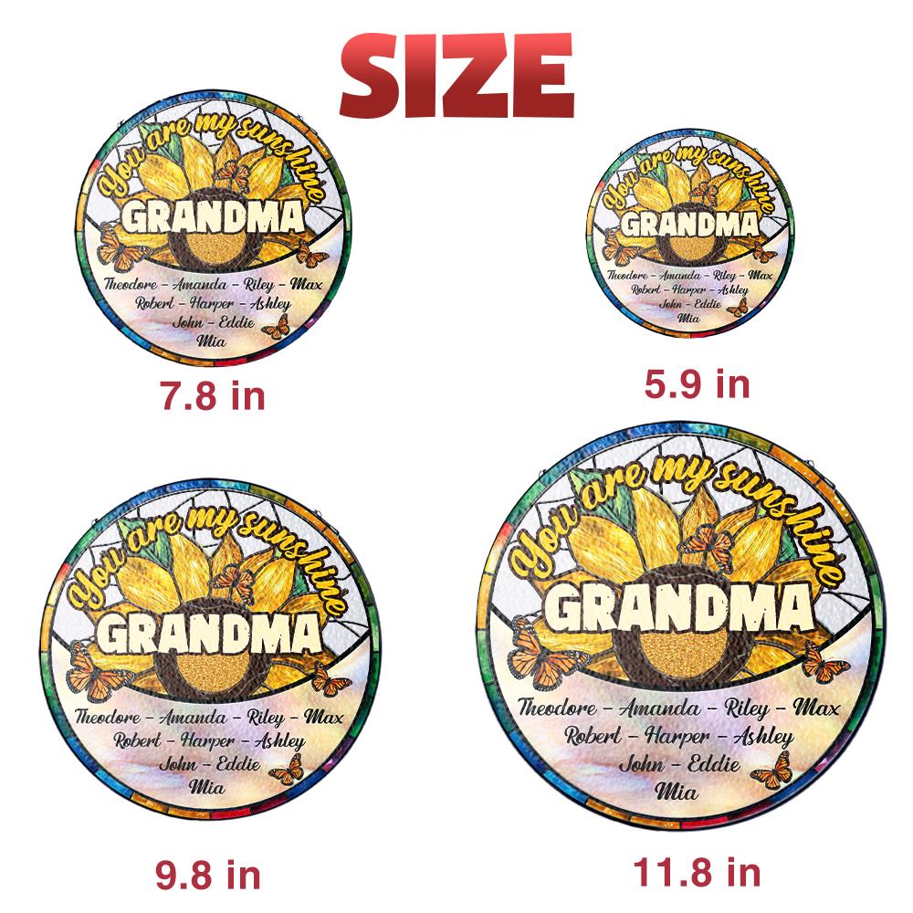 Custom Grandma Sunflower Suncatcher Stained Glass Gift Personalized Grandma Gift with Kids Names Mother’s Day Gift Birthday Window Hanging - product image 9