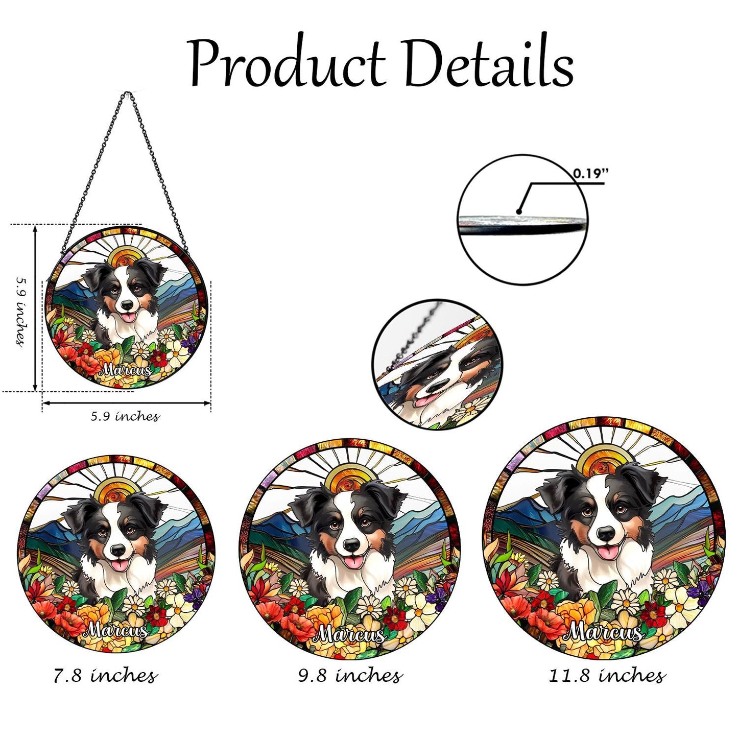 Personalized Dog Mom Gift Stained Glass Suncatcher, Custom Pet Portrait Window Hanging, Housewarming Pet Decor - product image 2