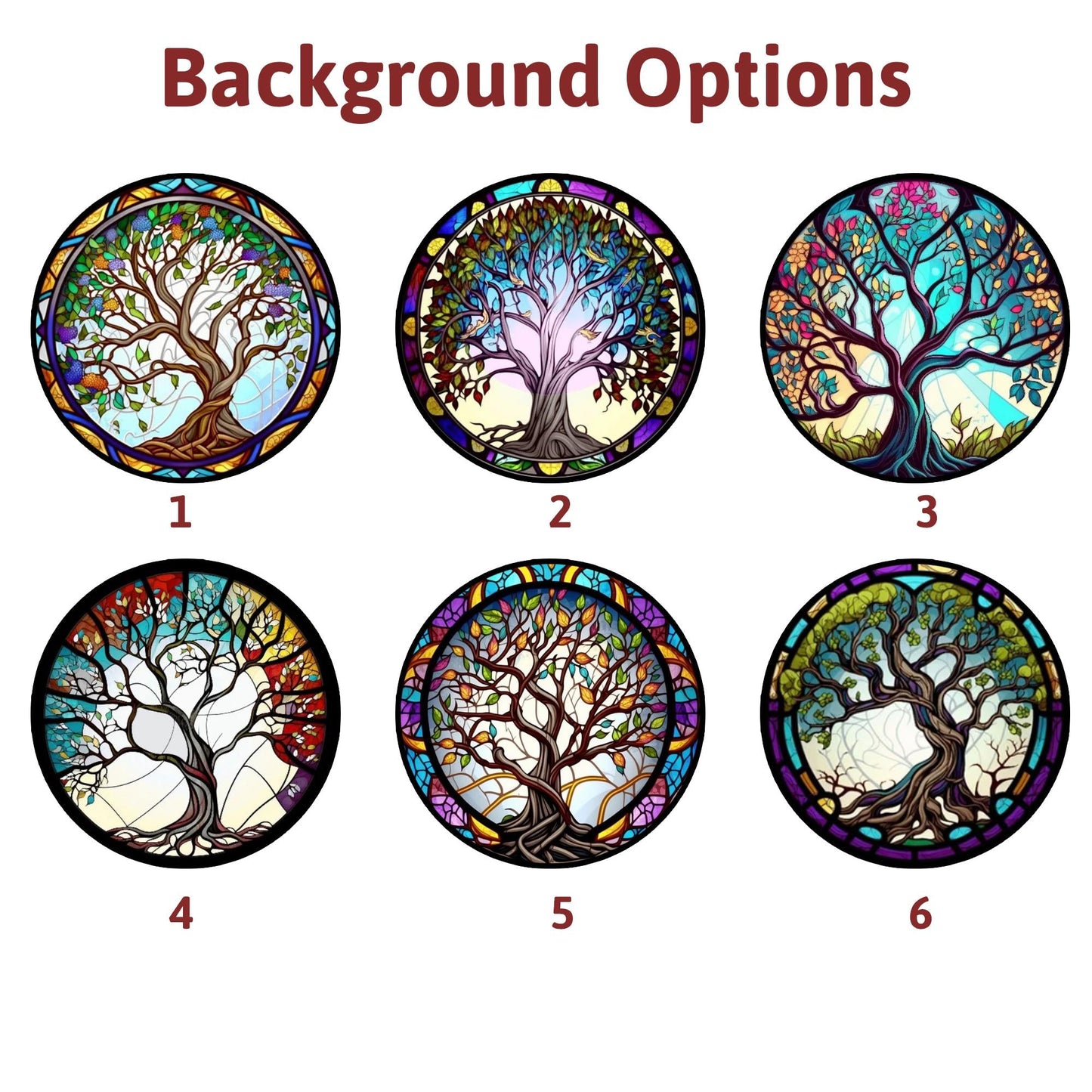Custom Anniversary Suncatcher Glass with Tree of Life Design, Personalized Names and Date, Unique 50th Wedding Gift, Stained Glass Window - product image 3