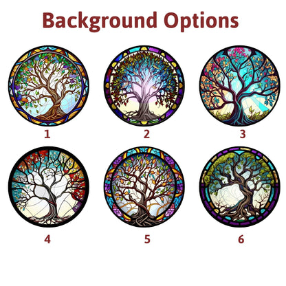 Custom Anniversary Suncatcher Glass with Tree of Life Design, Personalized Names and Date, Unique 50th Wedding Gift, Stained Glass Window - product image 3
