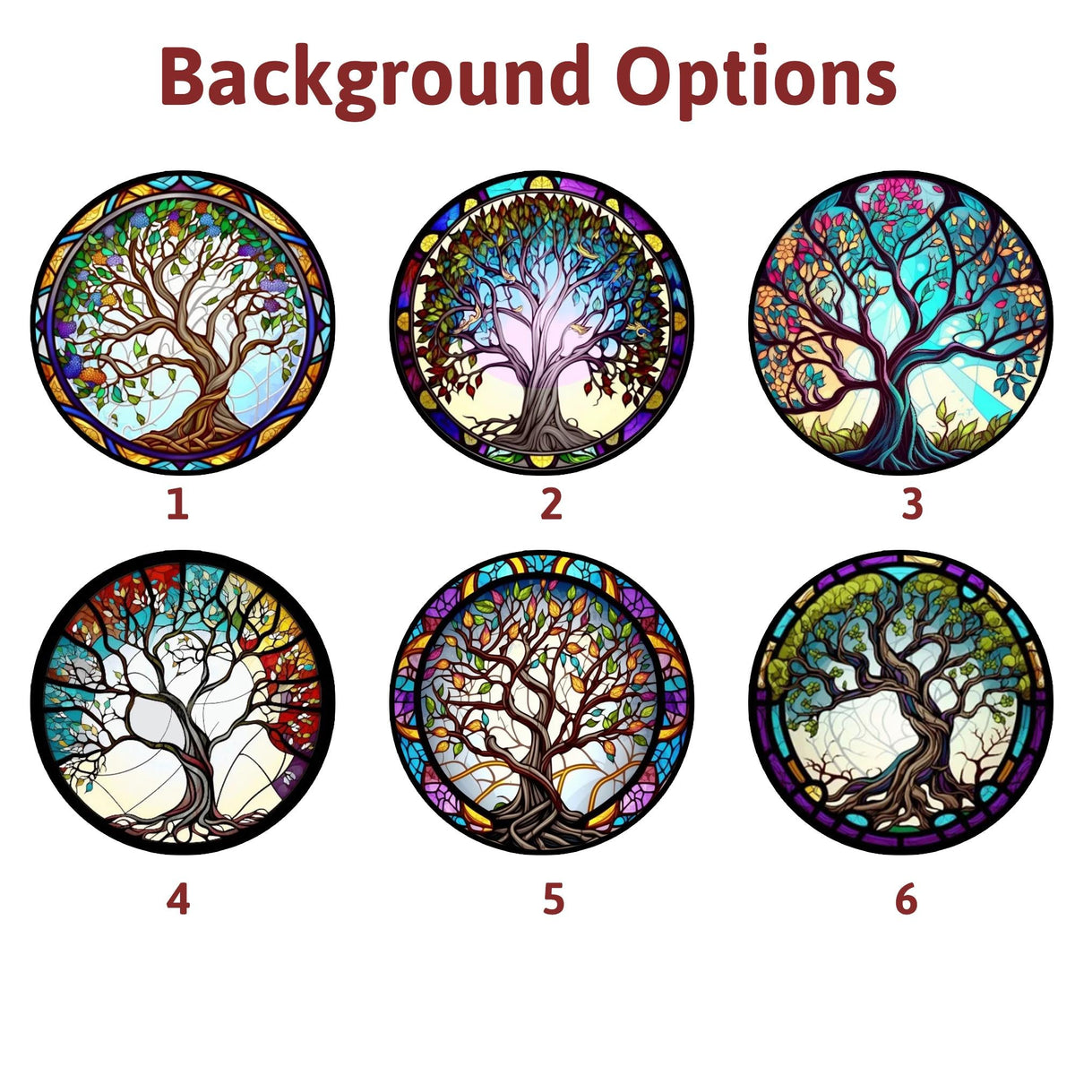 Custom Anniversary Suncatcher Glass with Tree of Life Design, Personalized Names and Date, Unique 50th Wedding Gift, Stained Glass Window - product image 3