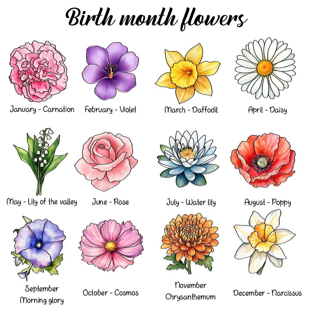 Family Birth Flower Bouquet Birth Month Flowers Personalized Stained Glass Window Hangings Personalized Birth Flower Gift Mothers Day Gift - product image 2