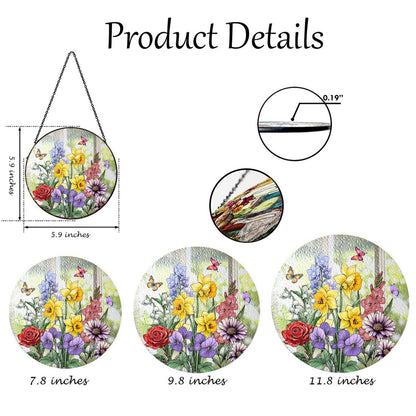 Custom Grandma's Garden Stained Glass, Personalized Love Grows Here Suncatcher, Birth Month Flowers With Names Gift, Mothers Day Gift - product image 4
